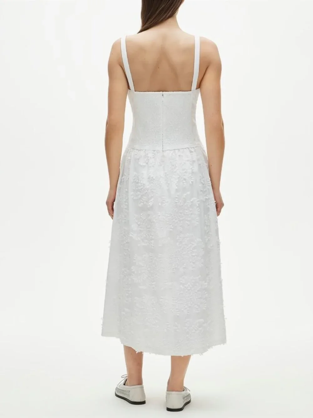 NWT J. Crew Collection Drop-waist Dress Embroidered Poplin Skirt White Size 6
